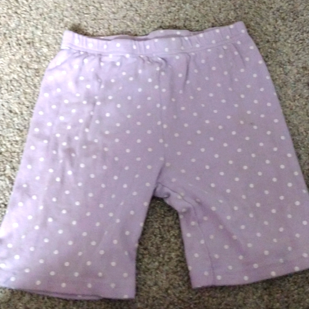 Purple polkadot night shorts  girls
